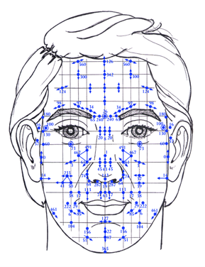 Behandlungspunkte im Gesicht bei Dien-Cham